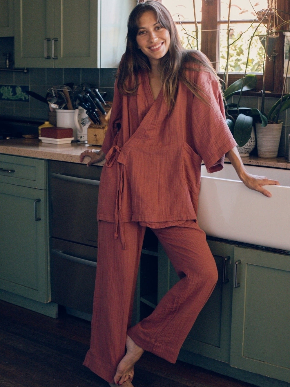 OddBird Co. Kardes Lounge Pants Canyon Rose Small